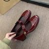 French Mary Jane small leather shoes autumn British style thick heel one-word buckle temperament single shoes