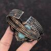 Hemimorphite Copper Cuff Bracelet Wire Wrapped Gemstone Bangle Adjustable Cuff Bracelet Copper Wire Wrapped Jewelry Handmade Bangle For Gift
