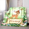 Custom Name Butterfly Garden Flannel Blanket Throw Blanket Soft Warm Sofa Bed Home Decor Unique Gift