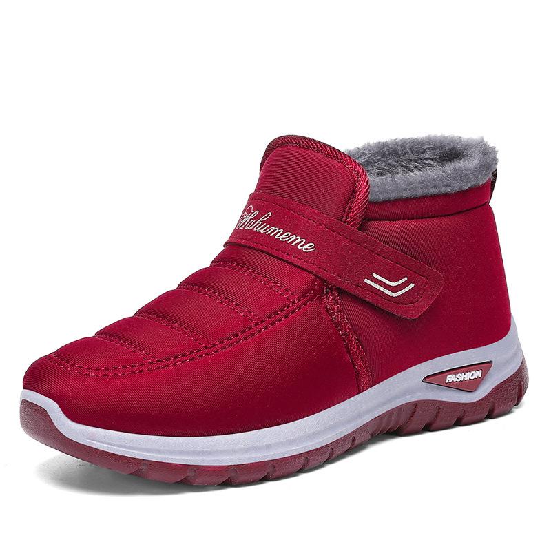 Women's Winter Velcro Fleece-Lined Ankle Boots - Warm Cotton Snow Shoes