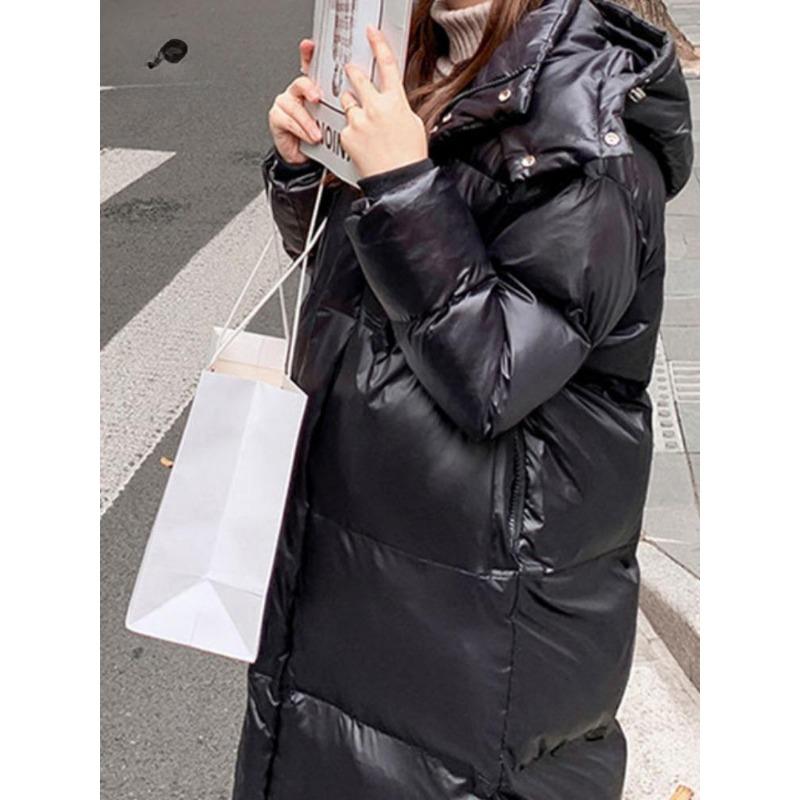 Haine din bumbac cu puf negru pentru femei