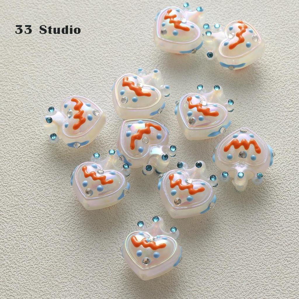 Pure Hand-painted Beads Stickers Diamonds Set Pearl Diy Jewelry Accessories Material Package Beads Car Pendant Cell Phone Chain Beads
