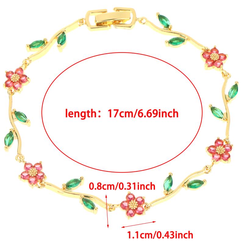Multiple Color Flower  Branch Leaf Bracelet Dopamine Niche Women'S Bangle Jewelry Gifts