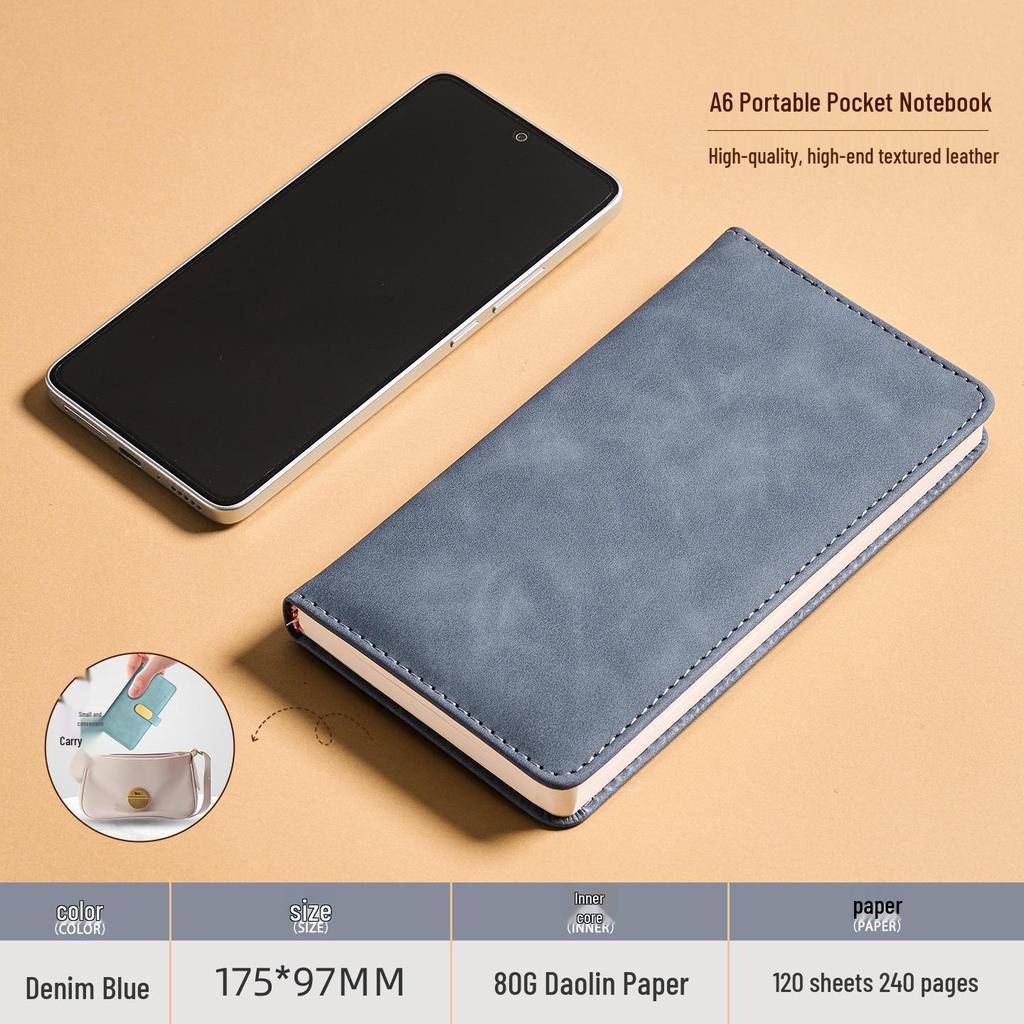 A6 Anpassat Spänne Högvärdig Anteckningsbok: Bärbar fickanteckningsbok för kontor, studier och redovisning
