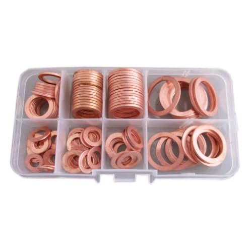 (Nanairokan) Copper Rings, Copper Crush Washers, Sealing Rings, Gaskets, Packing (120 pieces)