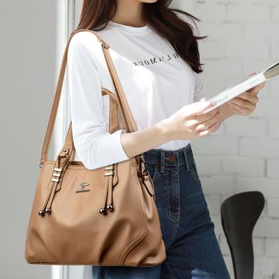 Sac Cabas Décontracté Sacs à Main de Luxe Sacs pour Femmes Portefeuilles et Sac à Main de Créateur Cuir Souple de Haute Qualité 2 Couches Sac Bandoulière Porté Épaule