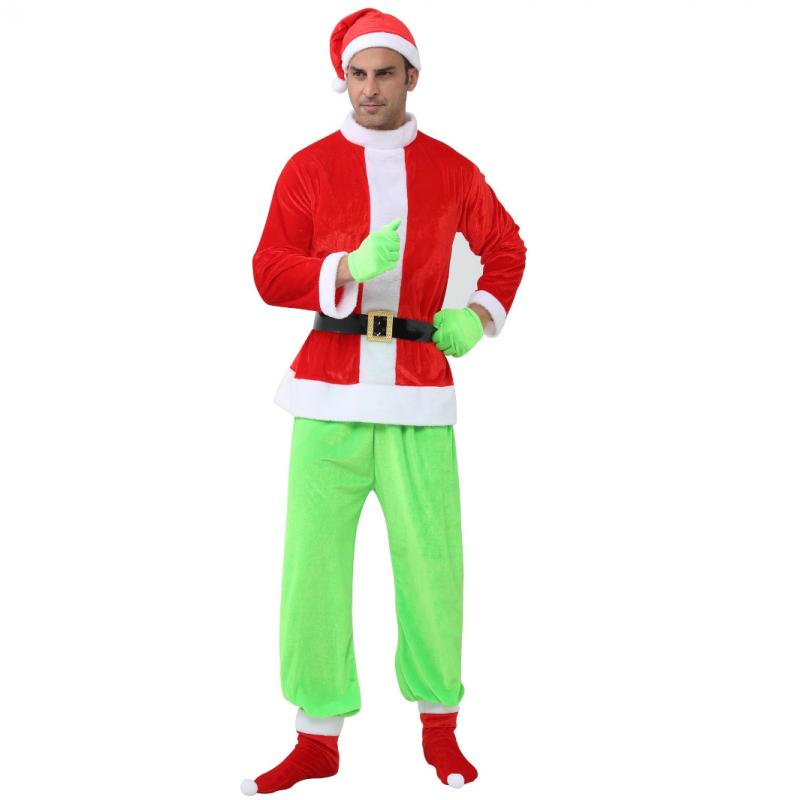 Santa's Green Monster Party Performance Costume Elf-themed Roleplay Outfit 