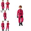 Squid Game Theme Cosplay Red Jumpsuit With Polyester Fabric For Girls Halloween Costume