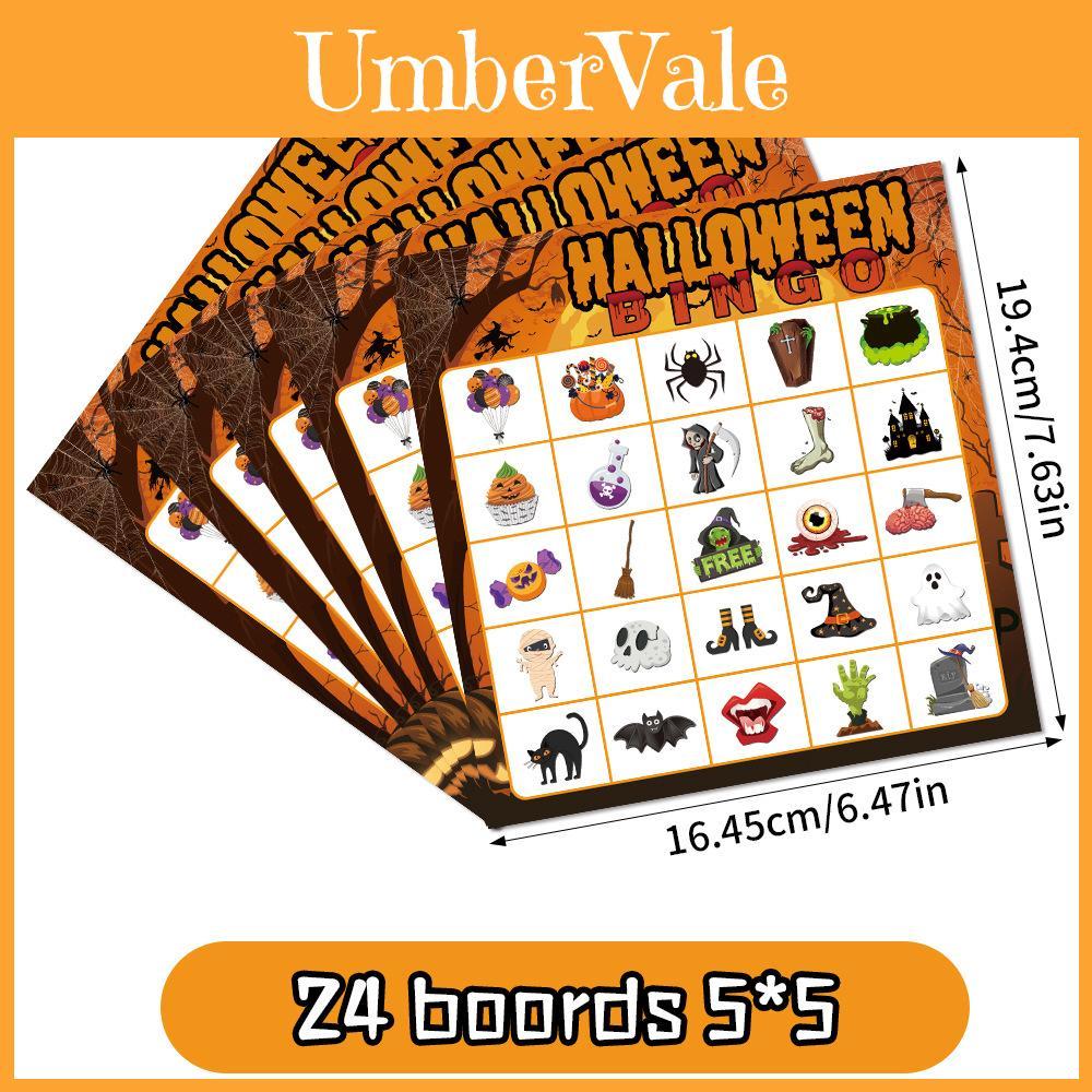 Gra Bingo Halloweenowe z Kartami do Wywoływania i Akcesoriami Naklejkami dla Dzieci i Rodziny