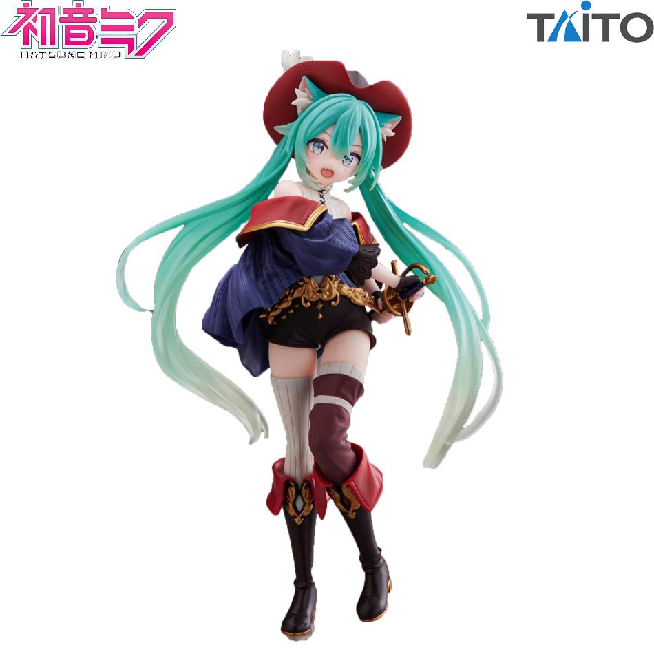 New Hatsune Miku Anime Figure Tale Wonderland Puss in Boots Standing Position Action Figure Model Toy Ornament Collect Gifts