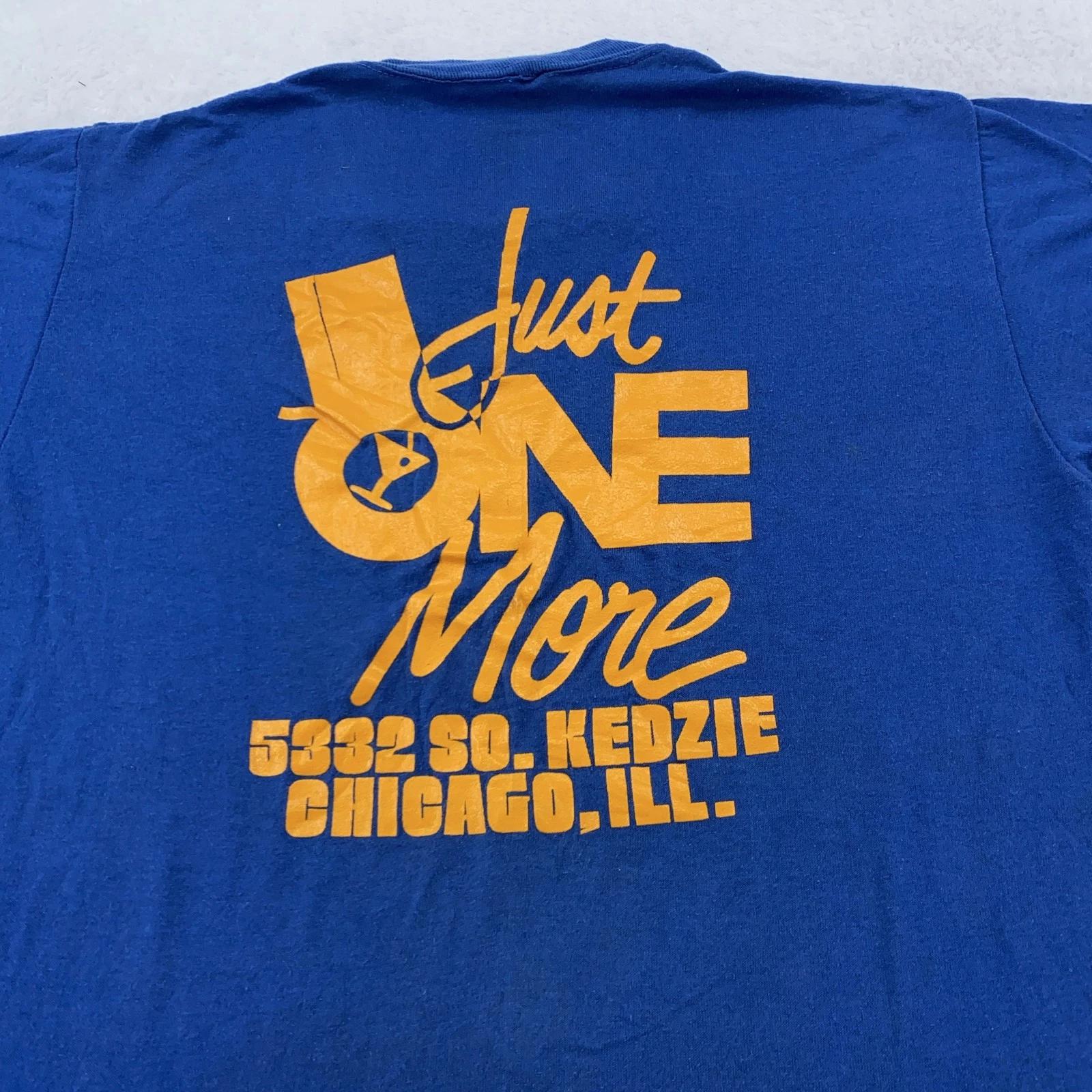 Vintage Just One More Chicago Bar Shirt Mens M/L Graphic Tee 80s Sports Beer S