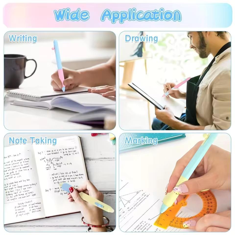 4Pcs/Box Retractable Erasable Gel Pens Fine Point 0.5 Mm No Need for White Out, 4pack Black/Blue Ink for Completing Sudoku and C