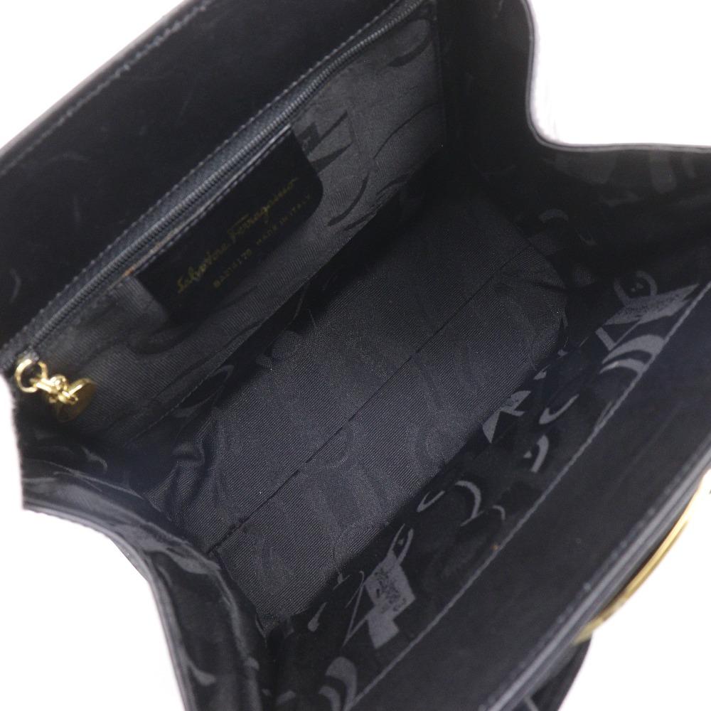 Salvatore Ferragamo Vara Ribbon Handbag BA214178 2WAYShoulder Black Calfskin Women Used