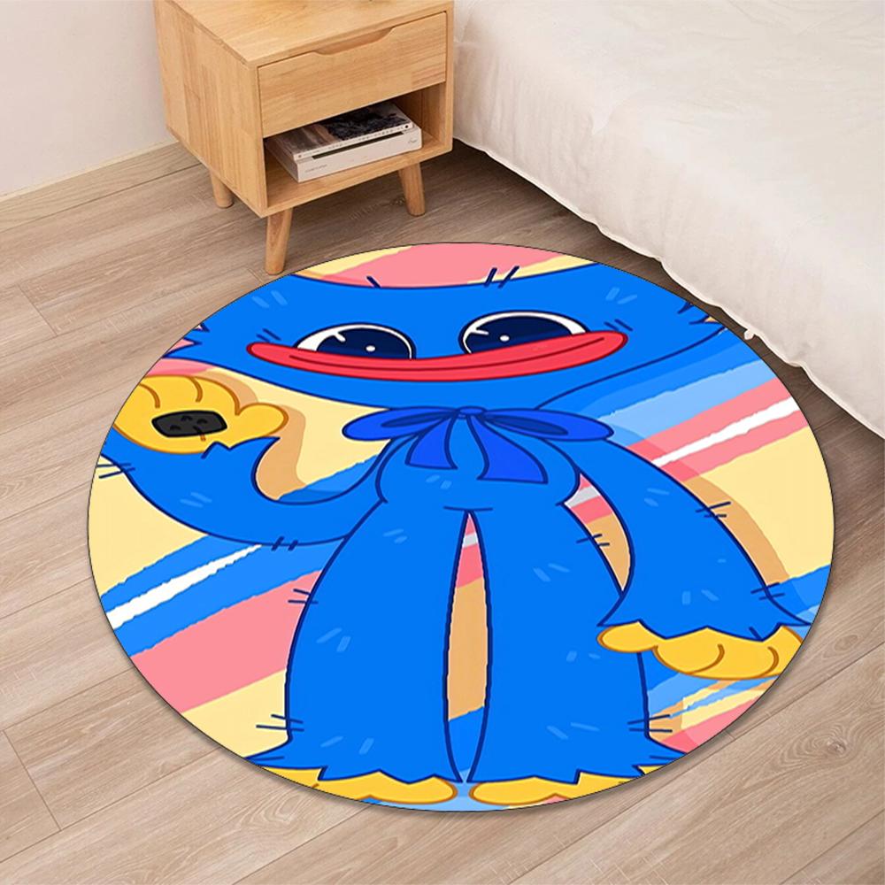 Poppy Playtime Bedruckter Runder Teppich Teppich Stuhlteppich Bereichsteppich Eingang Fußmatten, für Bürostuhl Wohnzimmer Schlafzimmer Küche.