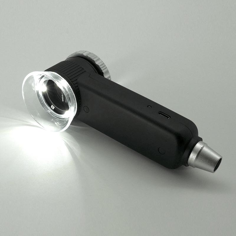 Rechargeable 30X Handheld Magnifying Glass with Led Lights Illuminated Magnifier 3 Light Modes Scale Jewelry Loupe for Seniors