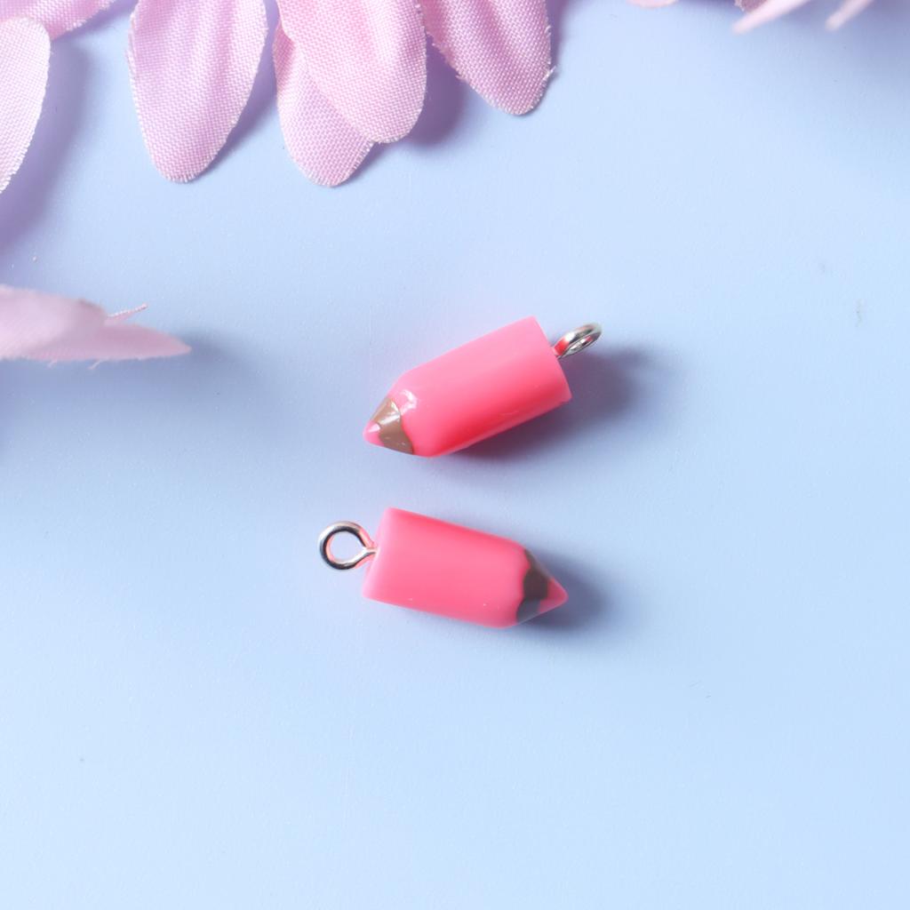 20Pcs Colorful Pencil Charms Resin Pencil Shape Charms Pendants Diy Keychain Earrings For Jewelry Making Accessories