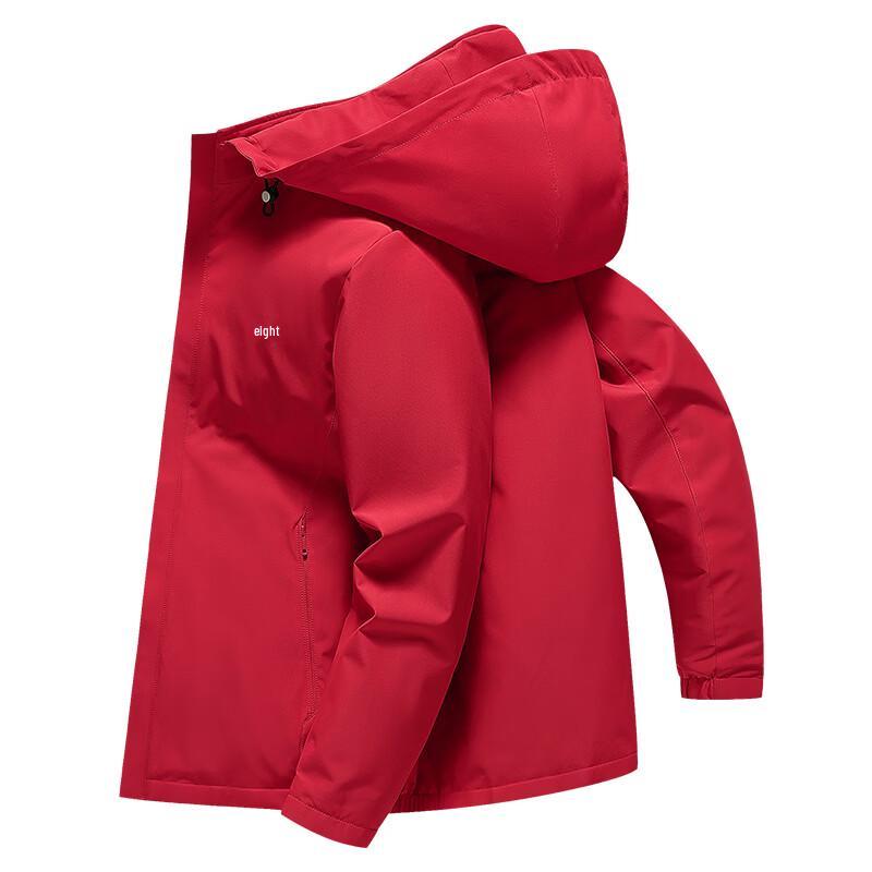 Yiliteng Men s Fleece-Lined Casual Jacket with Detachable Hood 190