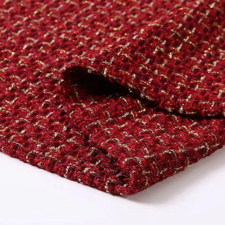 

Тканина в клітинку із золотою ниткою для букетів та сумок ручної роботи 1 meter