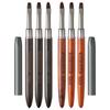 Sandalwood Nail Art Gel Brush Set: Round & Flat Heads for Extension & Blending