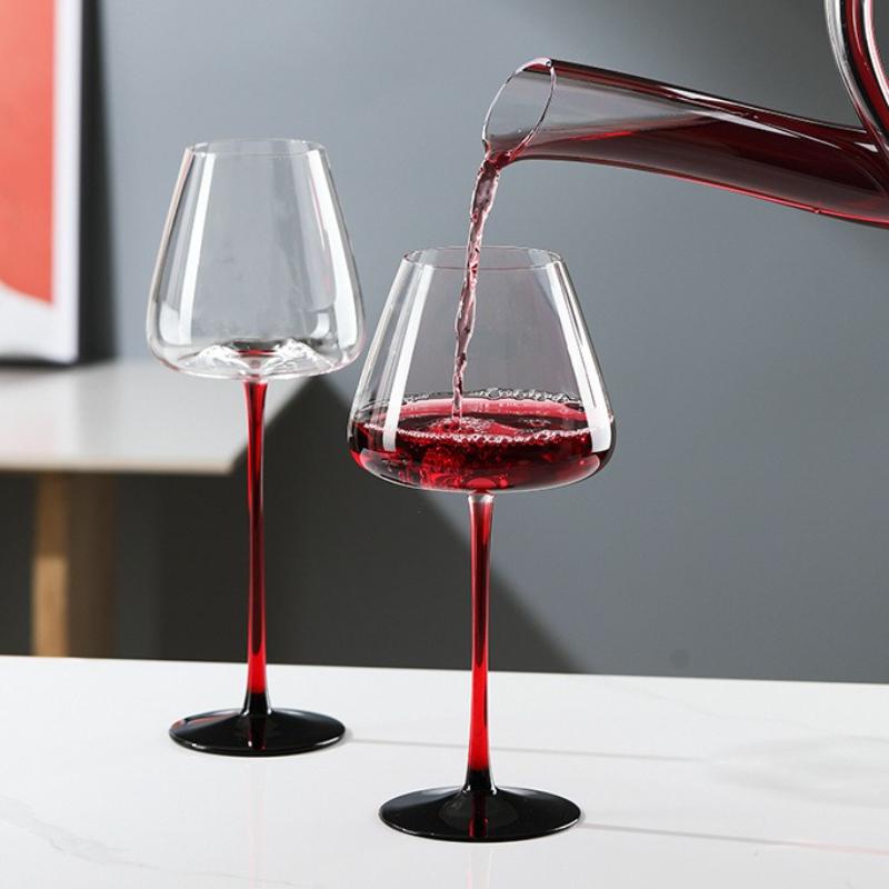 Large Capacity Red Wine Glasses High Wine Glass Set Home High Value Crystal Glass Burgundy Wine Glass High Bar Barware