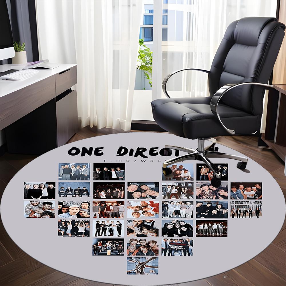 1pz Tappeto Rotondo Ufficio One Direction, Tappetino da Interno Adatto per Ufficio, Sotto Sedie da Ufficio Camera da Letto Soggiorno Decorazioni per la Casa, Decorazione Stanza