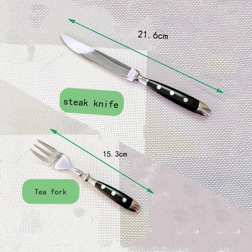 Steel Western Food Tableware Set Three Nails Knife, Fork and Spoon Practical Bakelite Black Handle Stainless Knife
