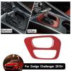 Center Console Gear Shift Frame Trim Cover for Dodge Challenger 15-19 Red Carbon