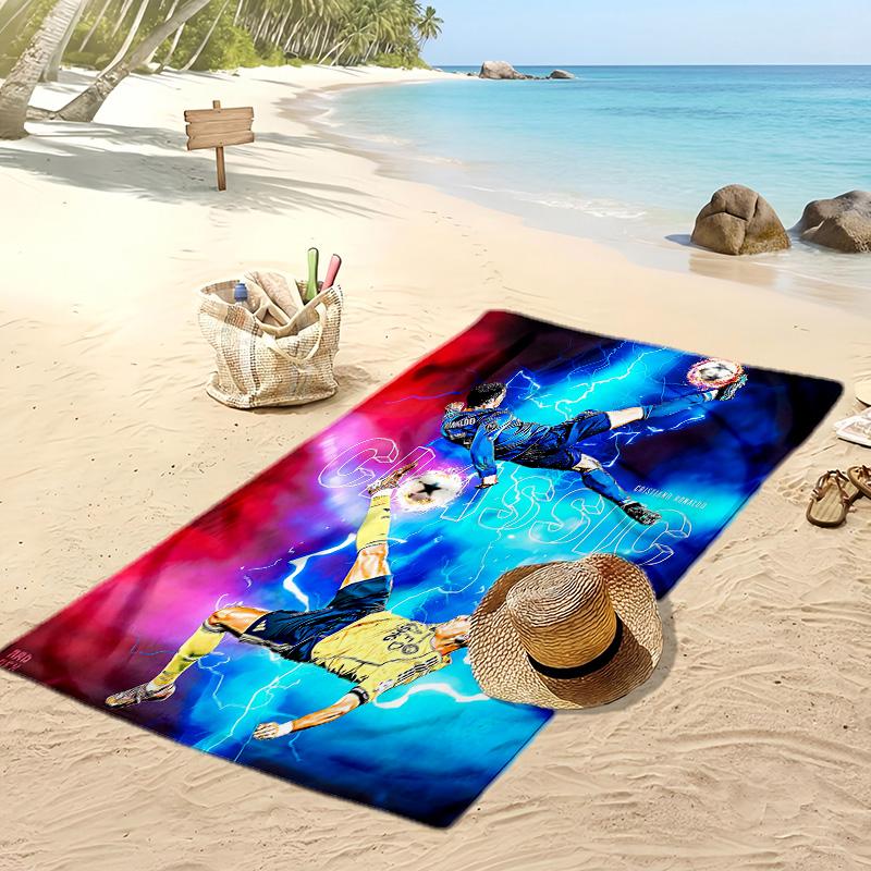 Cristiano Ronaldo Printed Beach Towel Quick Dry Soft TowelPortable Large Rectangular Beach Blanket for Travel Swimming Pool