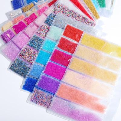 6-Piece Pack Nail Micro Beads Nail Decor Various Colors Elf Beads Women Nail Accessories