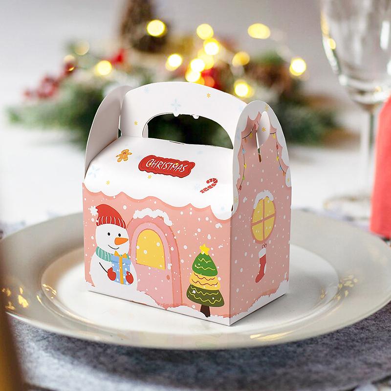 WTEMPO 10PCS 7*11*13CM Colorful Printed Christmas Graffiti Handheld Candy Boxes Festival Holiday Party Club Creative Folding Gift Boxes