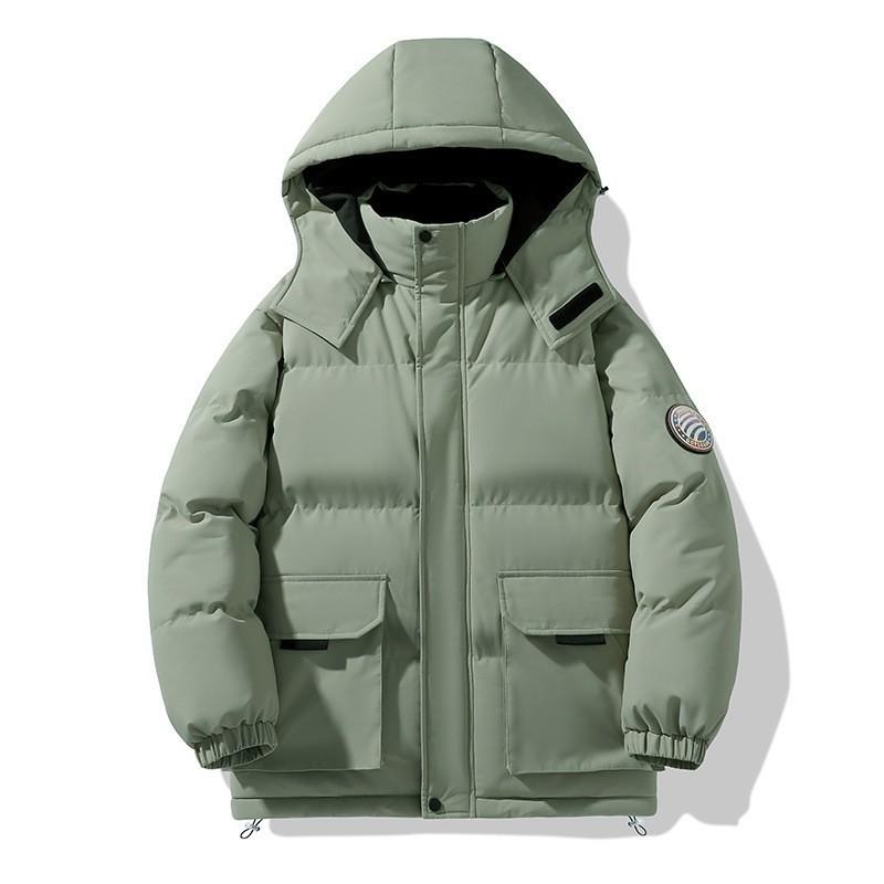 Men's Winter Thickened Fleece Cotton-Padded Jacket Outdoor Sports Hooded Mountaineering Workwear Warm Couple's Coat