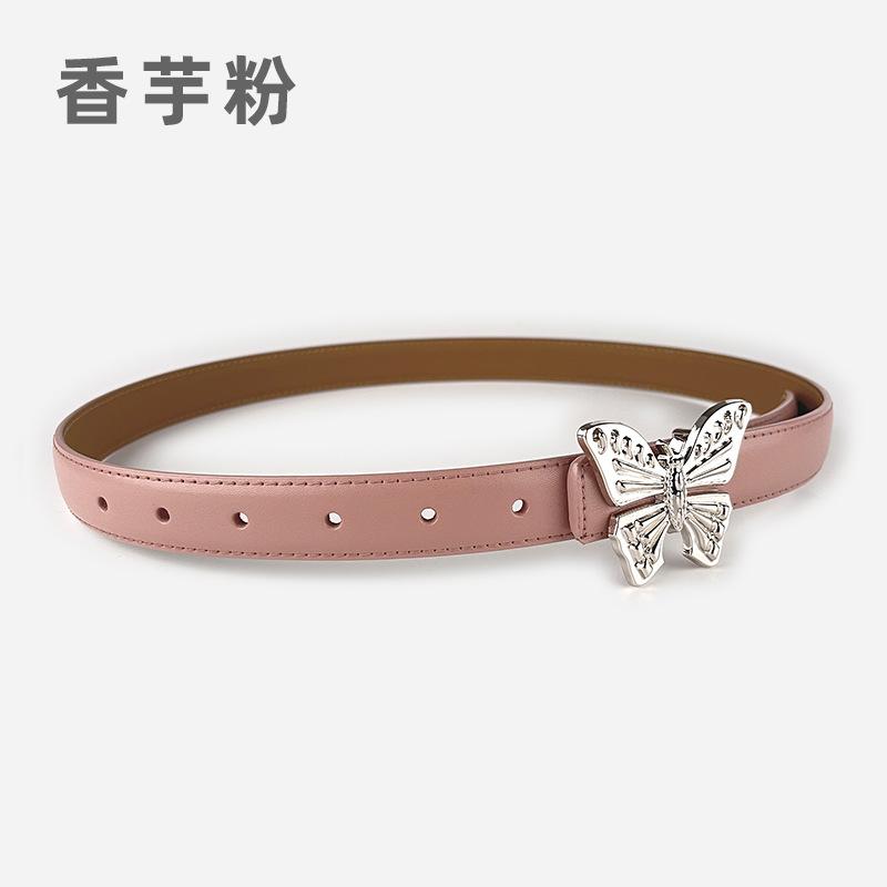Leather Ladies Belt Butterfly Women'S Cowhide Belt With Casual Jeans Belt