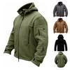 Men's Outdoor Thermal Liner Fleece Jacket Men's Cold-proof Jacket Trench Hat Jacket Solid Color Hooded Jacket