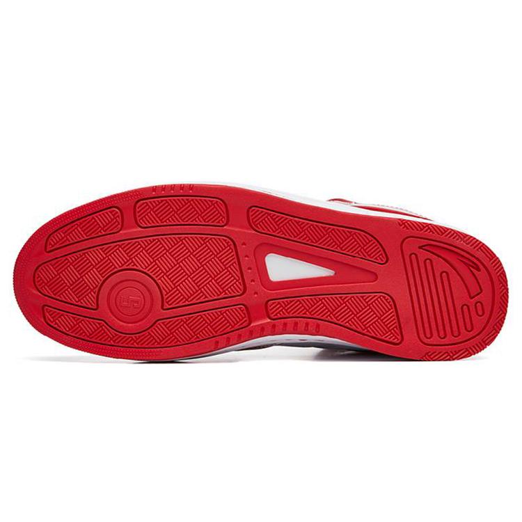 Anta Slip Resistant Abrasion Resistant Mid top Skateboard Shoes Men's White Red 112238010A-1
