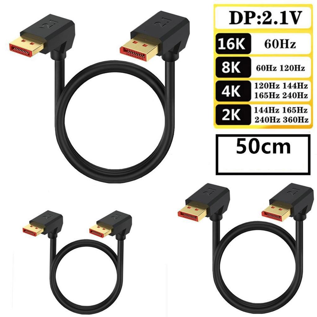 Flexible Angled 2.1 Video Cable 16K Resolution 54Gbps Transmission 8K120Hz 4K240Hz For Gaming Monitors