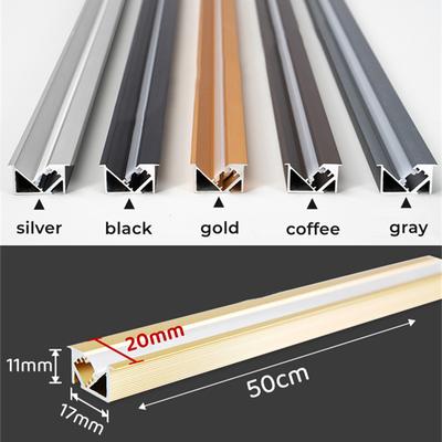 0,5m/1m/szt. Niewidoczny Wpuszczany Profil Aluminiowy LED Ukryty Kanał z Podświetleniem z Mlecznym Kloszem Półka Szafkowa Twarda Listwa Świetlna