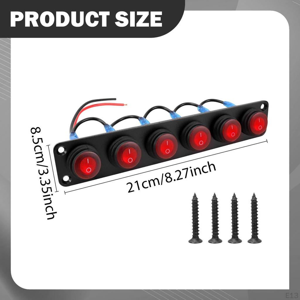 Rocker Switch Panel Mount Pre Wired on Off Toggle Screw Mounting Waterproof for RV Truck