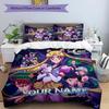 3pcs Custom Name Moonlight Adventure Printed Bedding Set Duvet Cover Closure Includes 1 Duvet Cover & 2 Pillowcases, Soft and Comfortable for All Seas