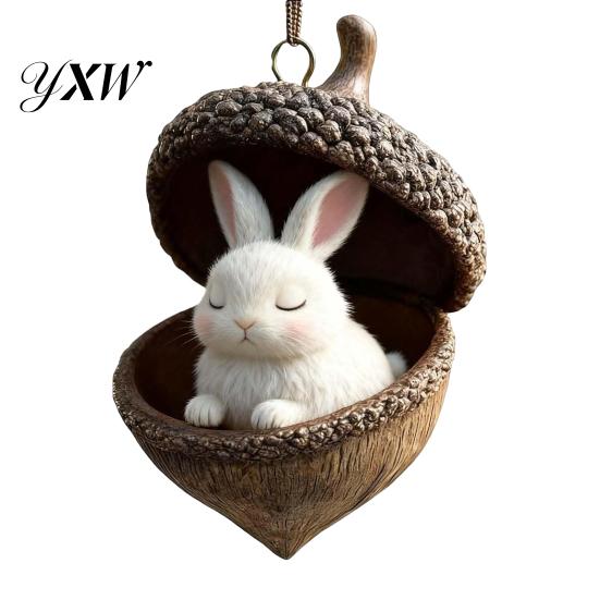Festive Tree Decoration Forest Animal Acorn Hanging Ornaments Acrylic Christmas Decor with Holiday Home Ornament Squirrel Rabbit Pony Designs 2D Flat