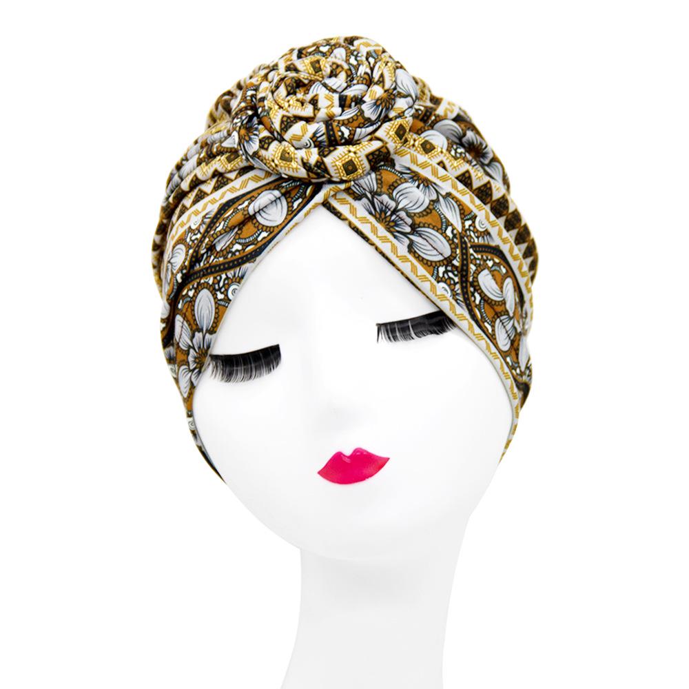 Stylish Donut Turban Hat: European & American Ethnic Swirl Design