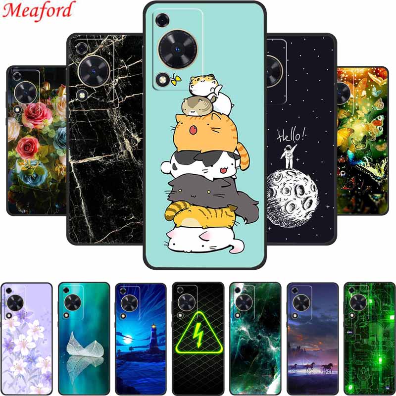 Coque For Huawei Nova Y72 Case Fashion Marble Black Silicone Soft Phone Cover Case For Huawei Nova Y72 Back Cover Case Y 72 Capa