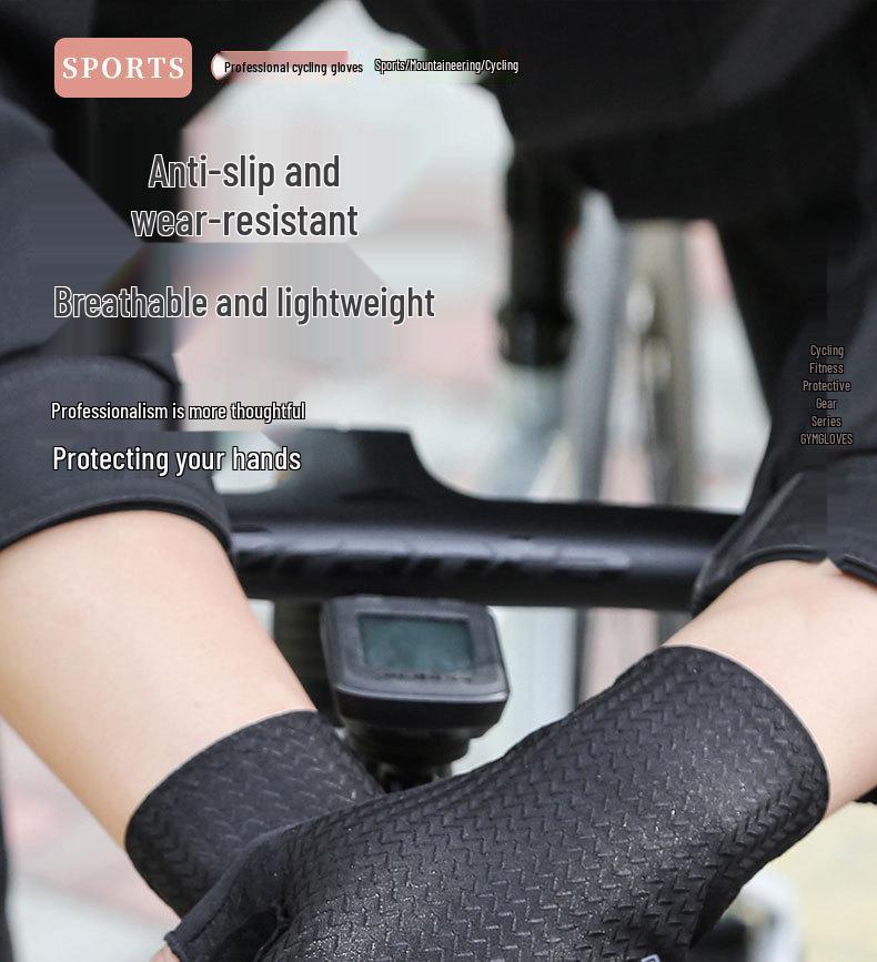Unisex Half-Finger Cycling Gloves: Non-Slip, Shock-Absorbent, Sun-Protective, Ideal for Mountain and Road Biking.