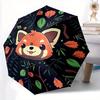 1pc Autumn Fox Automatic Opening and Closing Folding - A Good Choice for Gifts, Fashionable and Convenient Umbrella With Cute Cartoon Charac