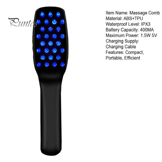 Electric Hair Growth Comb Professional Scalp Massager Red Blue Light Therapy Hair Loss Treatment Portable Electric Massage Brush for Thinning Hair