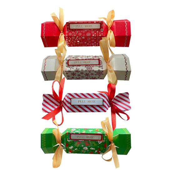 Christmas Candy Cash Pull Box Interactive Money Gift Holder with Ribbon