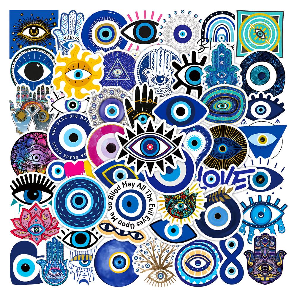 10/30/50pcs Evil Eye Cartoon Stickers Cool Turkish Graffiti Decals DIY Notebook Stationery Luggage Waterproof Aesthetic Sticker
