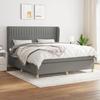 Vidaxl Cama Continental com Colchão, Tecido Cinza Escuro 180X200 Cm