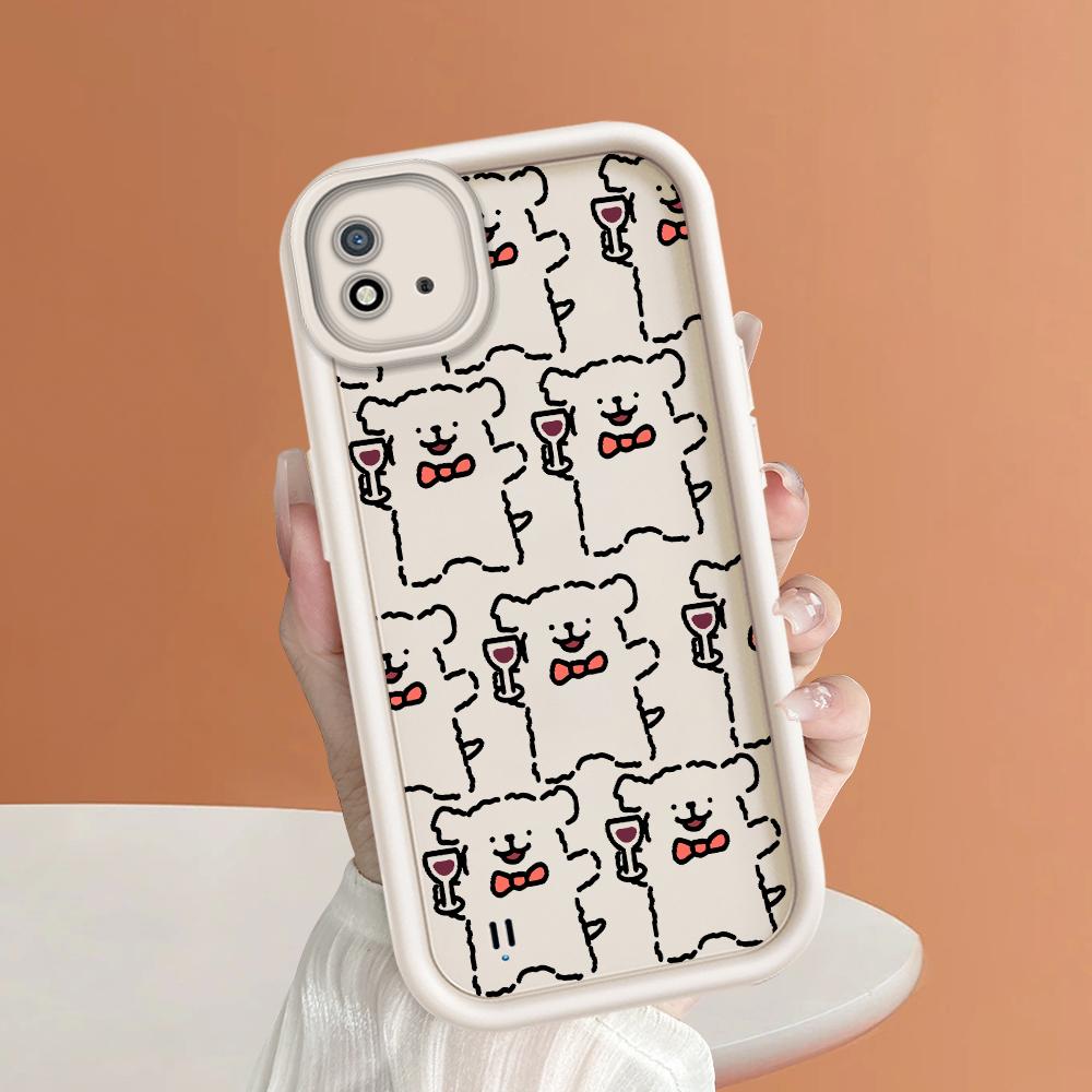 Soft Silicone Square Ladder Printing Pattern Phone Casing Full Cover Camera Shockproof Protection Rubber Case for OPPO Realme