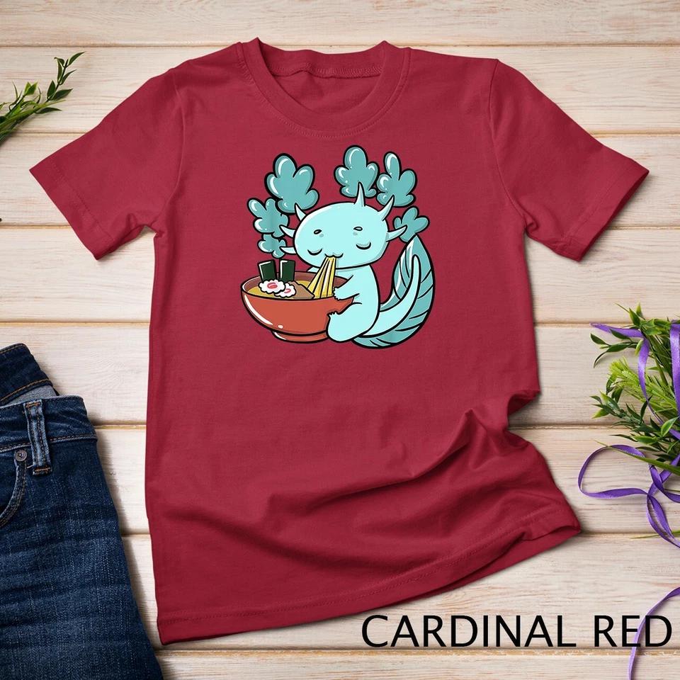 Cute Kawaii Anime Axolotl Japanese Ramen Noodles T-Shirt Unisex T-shirt 2 XL