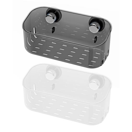 Sponge Holder Suction Cup Sink Corner Rack Large Capacity Strong Load-bearing Easy To Install Kitchen Sink Caddy Organizer